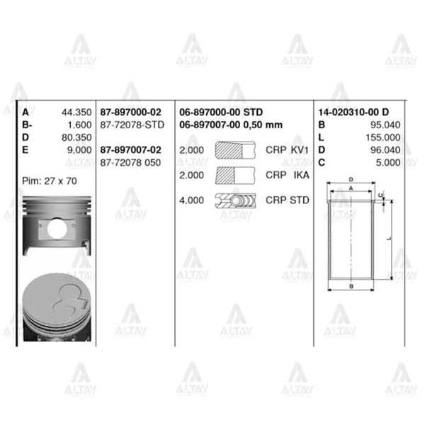 GOETZE ISS 6-897000-0 Segman Std Hilux 2L