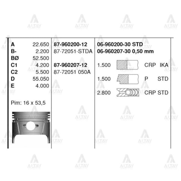 GOETZE ISS 6-960200-30 Segman Std Carry