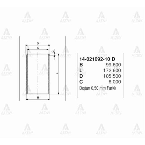 GOETZE 14-21092-10 Piston Gömleği Nissan Pickup Td27