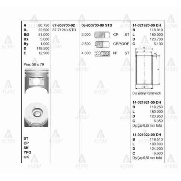 GOETZE ISS 14-21920-0 Gömlek Std Isuzu 4Hg1 115Mm 