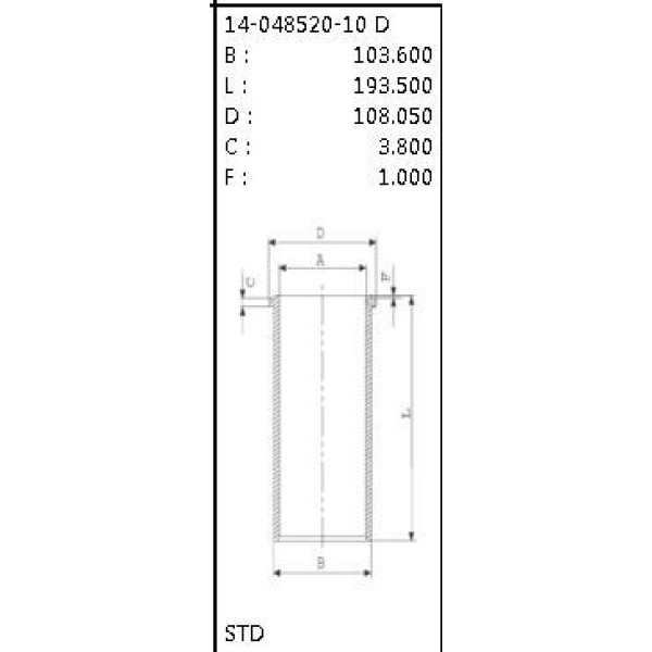 GOETZE ISS 14-48520-10 Gömlek Std Kobra 3500