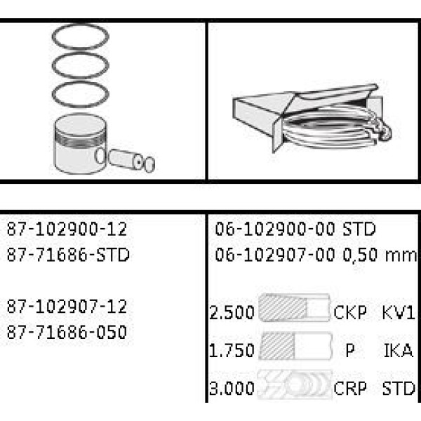 GOETZE ISS 61029070G Segman Opel 83,975 050 