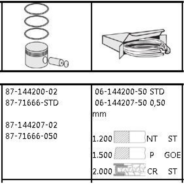 GOETZE ISS 61442075G Segman Astra G-Hcorsa C 1,4 16V 050 (77,60) Z14Xe 