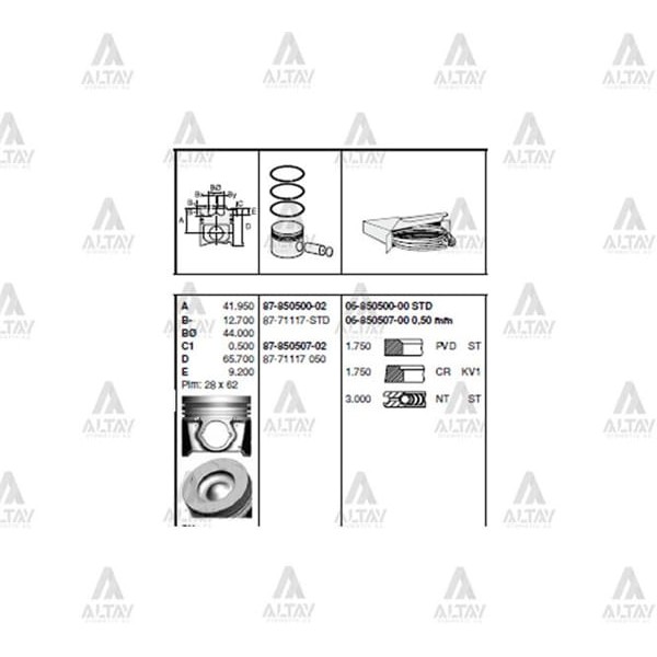 GOETZE ISS 87-71117-STD Piston Segman Std 77,20 Mm Blue 11- I30 12- Ceed Cerato 1.6 Dizel D4Fb 
