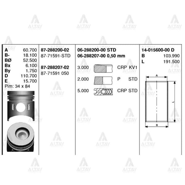 GOETZE ISS 87-71591-STD Piston Segman Std Canter 304 444