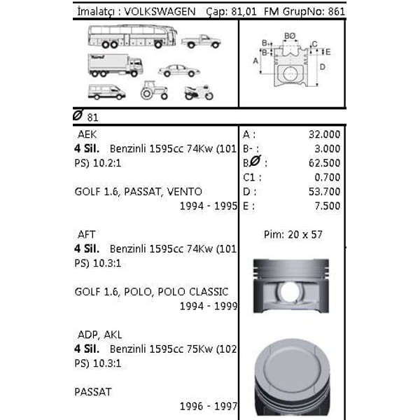 GOETZE ISS 87-72199-STD Piston Segman Std Golf IV 1.6 Poc. Adp Aft Akl 81.00Mm