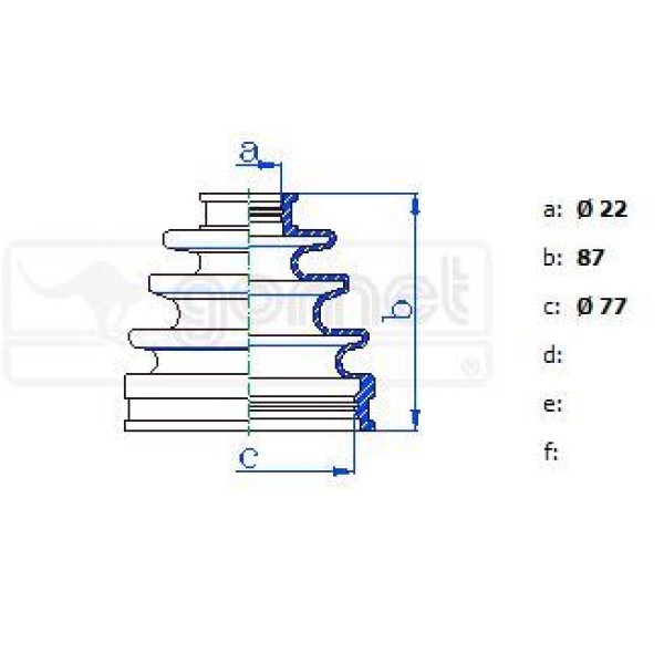 GOMET 333780 Aks Körüğü Corolla 92-97 Dıs