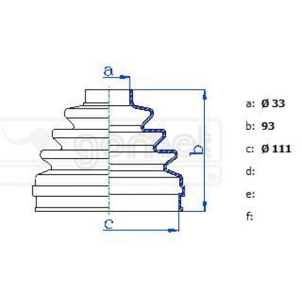GOMET 338010 Aks Körüğü Dctbxr 2,5 Dıs (Tek)