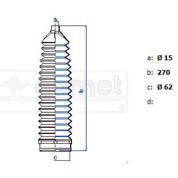 GOMET 472420 Direksiyon Körüğü Dct Sağ 