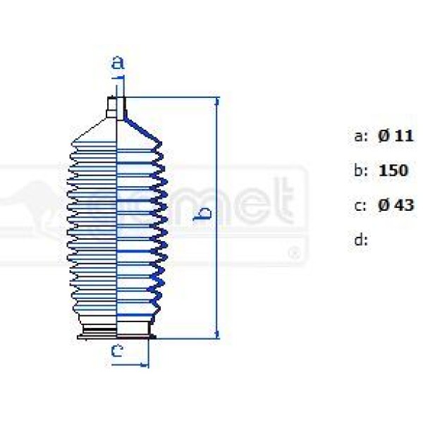GOMET 472820 Direksiyon Körüğü P306 97- Sol