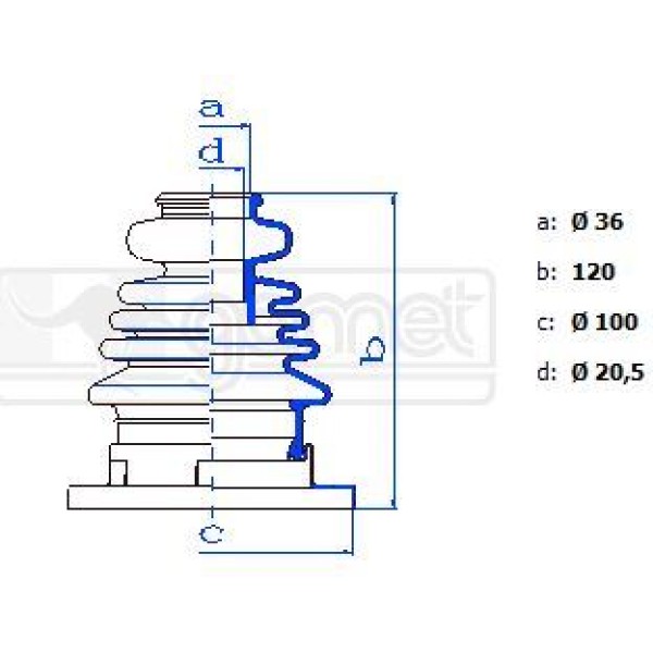 GOMET 551185 Aks Körüğü Caddy II 1,4Golf III 1,6Golf IV 1,9TDI Iç 