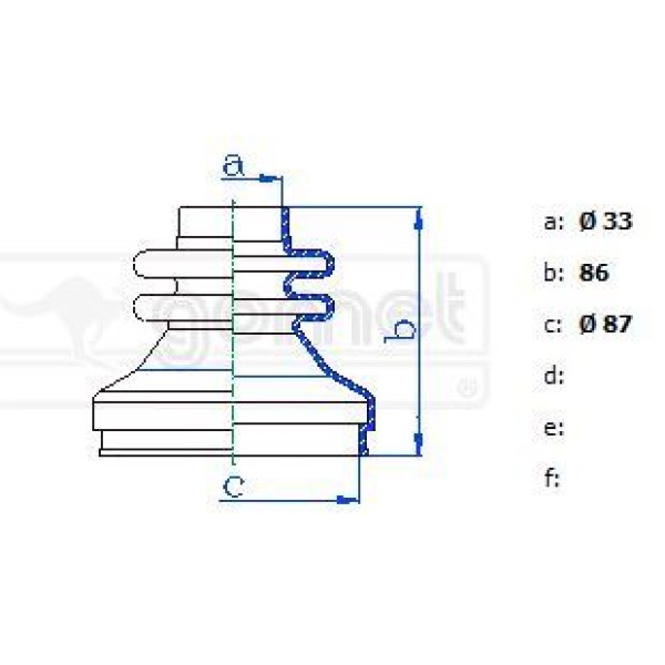 GOMET 552406 Aks Körüğü Ducato-Boxer-Jumper 94-06 2,0-2,5-2,8-18Q-16Jant Iç (Tek-100×33)