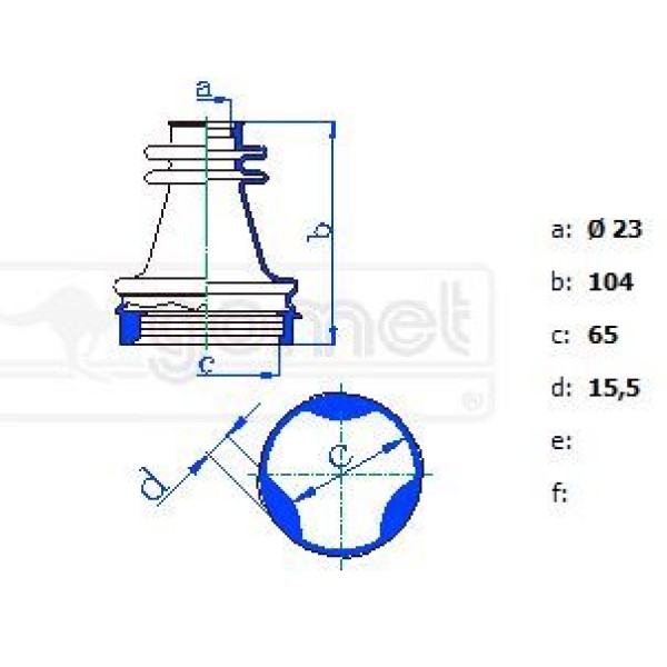 GOMET 552593 Aks Körüğü CLIO 2 Iç