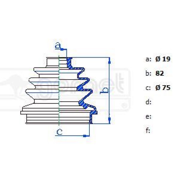 GOMET 662345F90 Aks Körüğü Vectra Dıs Takım