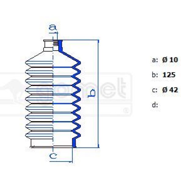 GOMET 8811B Direksiyon Körüğü UnofelıcıafavorıtIbiza (2Körük-4Kelepçe) Takım 