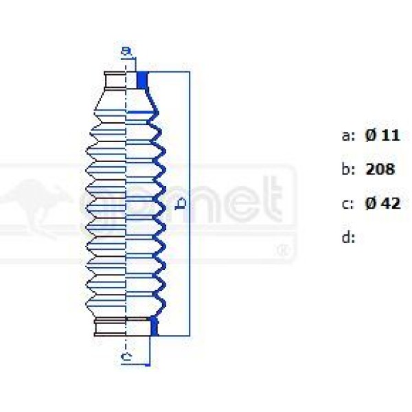 GOMET 9048B Direksiyon Körüğü Polo 94-01 1,0-1,7-1,9Sdı (2Körük-4Kel.)Tk.
