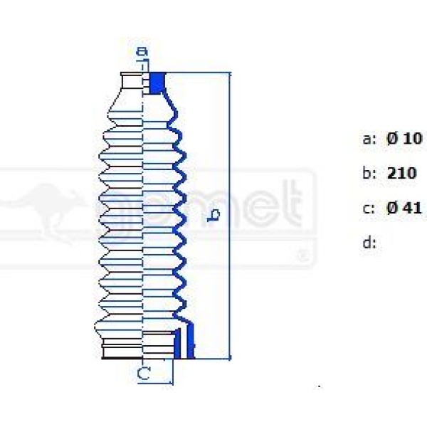 GOMET 9060B Direksiyon Körüğü Caddy II 95Golf I-Iı-III-Iv 74-Passat 80-Polo 94-Ibiza 93- (2Körük-4Ke
