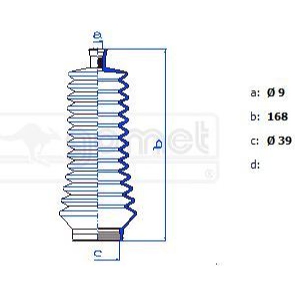 GOMET 9135B Direksiyon Körüğü Kango Takım 2Kö