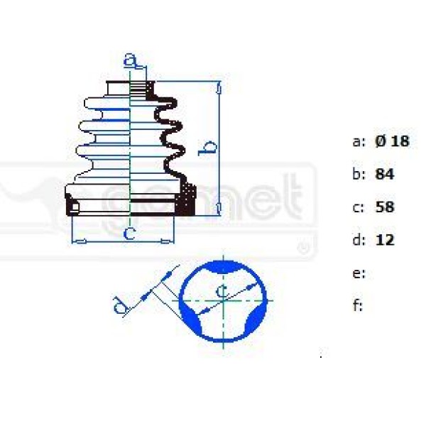 GOMET 992374F90 Aks Körüğü Fiesta Iç 