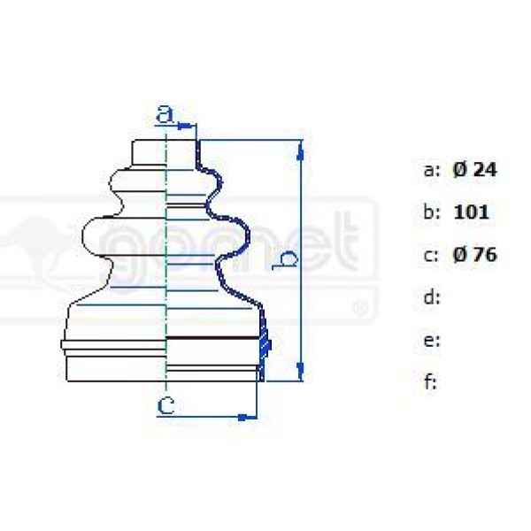 GOMET 992456F90 Aks Körüğü Scudo Iç Kıt 