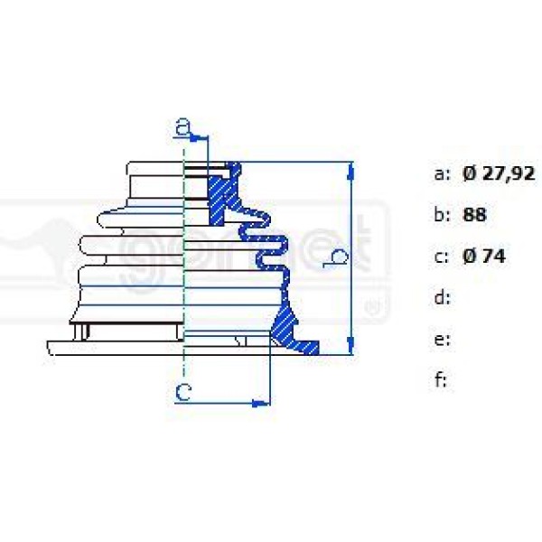 GOMET 992573B Aks Körüğü Laguna Iç 95- Takım Bilyalı