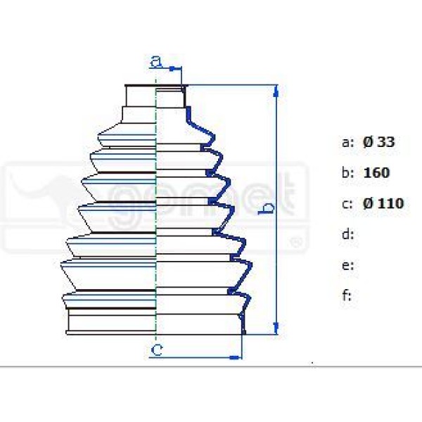 GOMET T331407 Aks Körüğü Dctbxr 2,8 Dıs (Tek) Sert