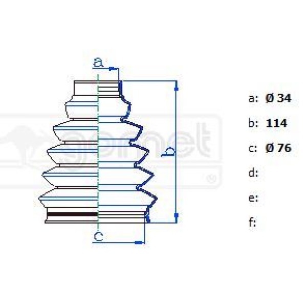 GOMET T331425 Aks Körüğü P206P307 Dıs 