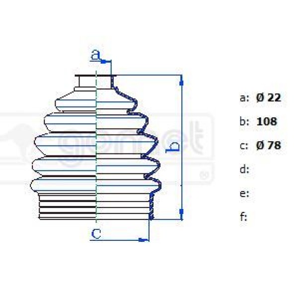 GOMET T332365 Aks Körüğü Astra G-Vectra A 93-95 Dıs
