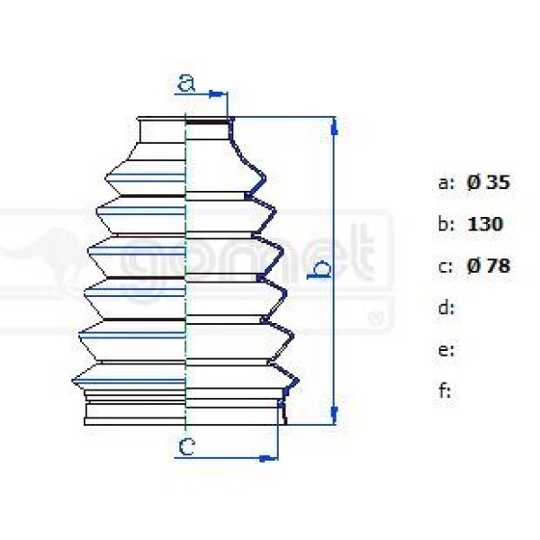 GOMET T332538 Aks Körüğü Megane 96- Dıs