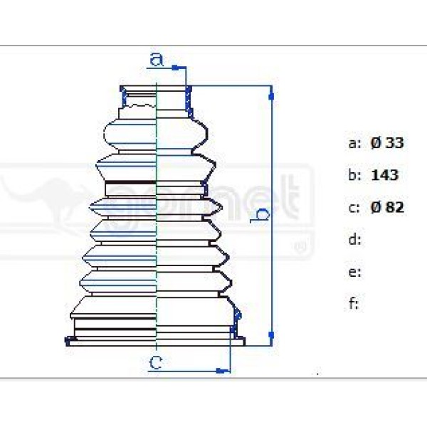 GOMET T332599 Aks Körüğü R19 Dıs Sert Kal.Mı 