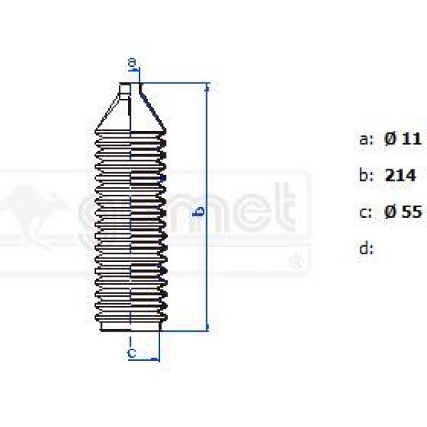 GOMET T451810 Direksiyon Körüğü Tpsx (Hıd. Dır.) Ad.
