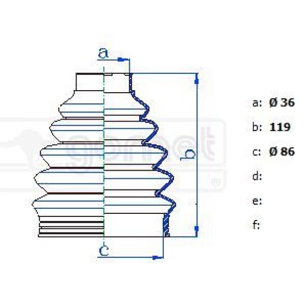 GOMET T661471F90 Aks Körüğü Partner Dıs 