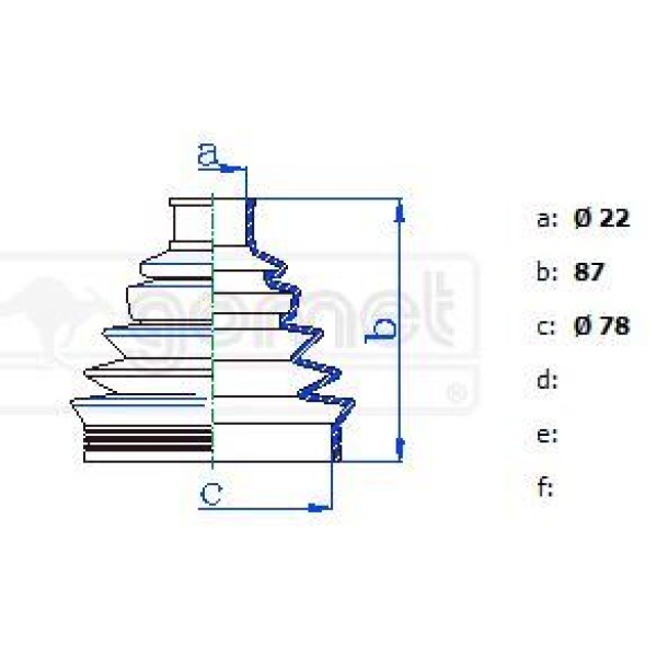GOMET T661796F90 Aks Körüğü Paliobravo Dıs Kıt 