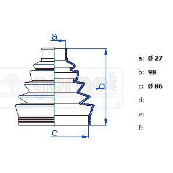 GOMET T661797B Aks Körüğü Punto Dıs 