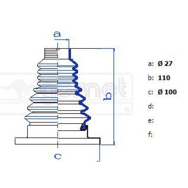 GOMET T991171F90 Aks Körüğü Caddy III 2,0Sdı-Golf V-Passat 05- 2,0Fsı Iç (27×110×100) (Bvy-Bsu) 