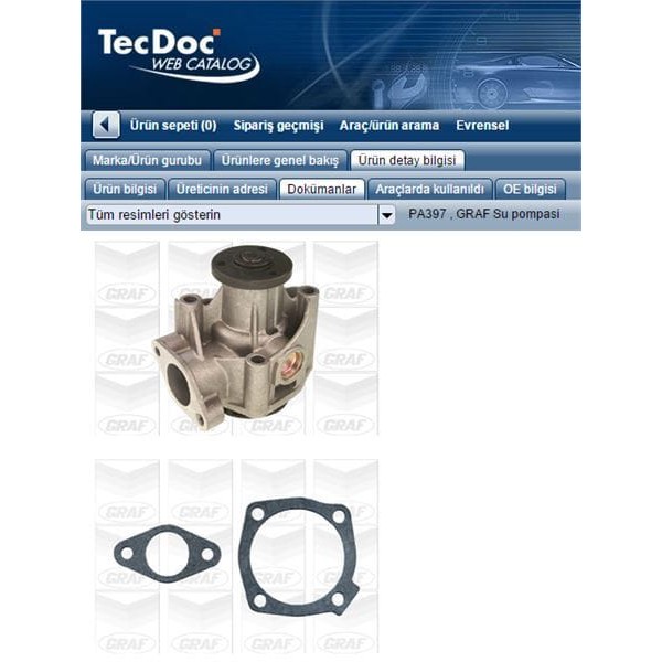 GRAF PA397 Devirdaim Su Pompası Palio 1.4 Tempra 2.0 