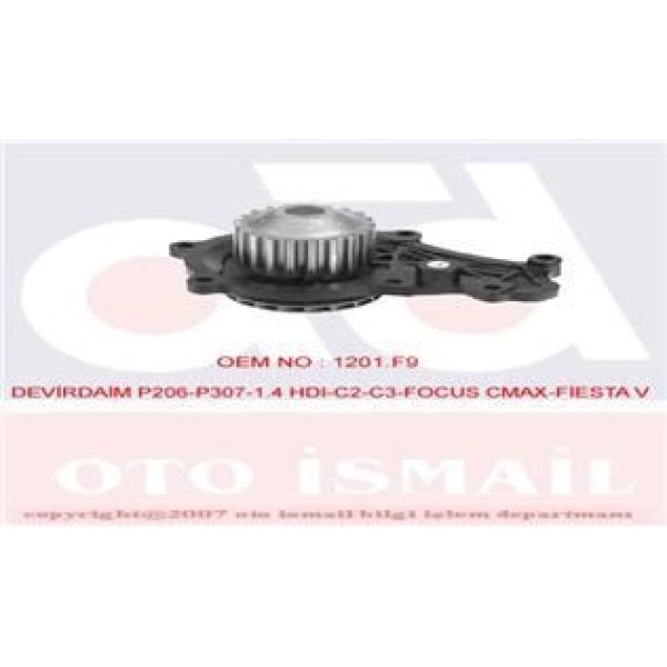 GRAF PA859 Devirdaim Su Pompası 107 206 207 307 / Xsara C1 C2 C3 / Fiesta Fusion 1.4 HDI 1.4 TDCI