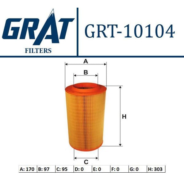 GRAT 10104 Hava Filtresi Ducato 06- / Boxer 06- / Jumper 06- 2.2 HDI 2.2 Jtd 2.3 Jtd 