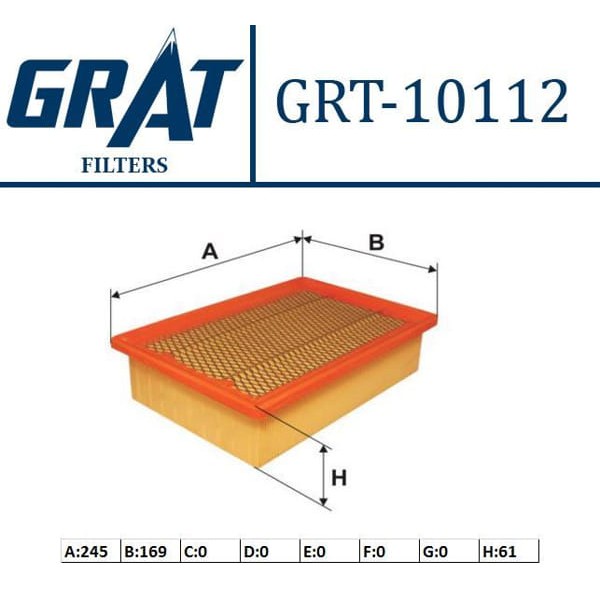 GRAT 10112 Hava Filtresi Marea Brava Bravo / 145 146 155 156 1.4İ 1.6 16V 1.8İ 1.9 Jtd 2.0 20V 