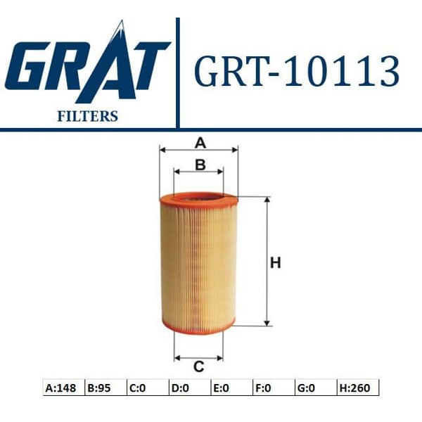 GRAT 10113 Hava Filtresi Bravo 1.4 Tjet 1.6 Dmtj 2.0 Dmtj 