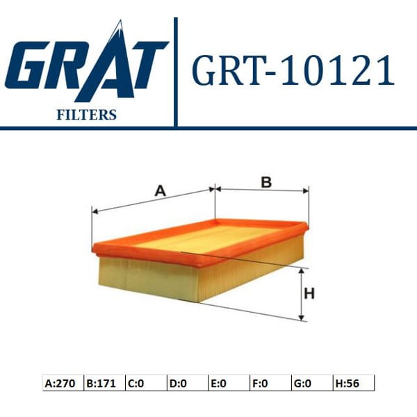 GRAT 10121 Hava Filtresi Bravo 07- Stilo 01- 1.9 Jtd 1.9D Mtj 
