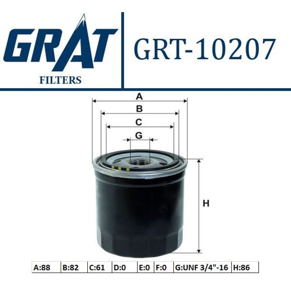 GRAT 10207 Yağ Filtresi Ducato / Daily IV / Boxer / Jumper 06- 2.3 Jtd