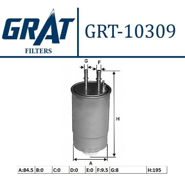 GRAT 10309 Mazot Filtresi Boxer 11- 3.0 HDI / Jumper / Accent Era 09- Getz 06- Euro5 