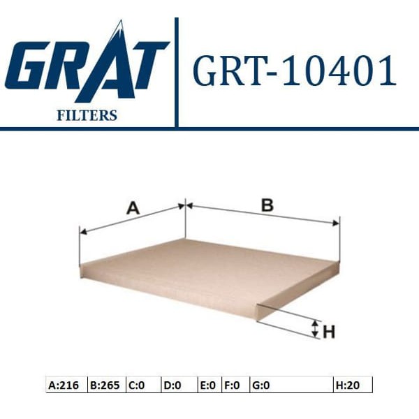 GRAT 10401 Polen Filtresi Doblo 10- Fiorino 08- Punto 12- Grande Punto 05- Practıco 10- / Mıto 08- / 