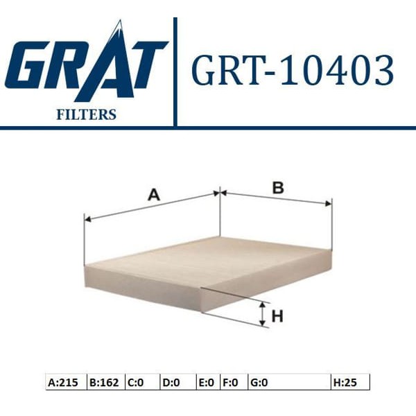 GRAT 10403 Polen Filtresi Doblo 01- Idea Punto 09- / Musa 04- Ypsılon 03- 