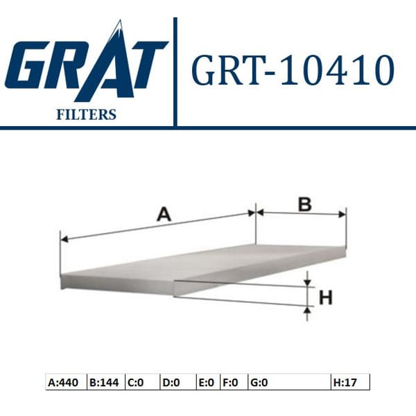 GRAT 10410 Polen Filtresi Ducato II / Boxer II / Jumper II 02-