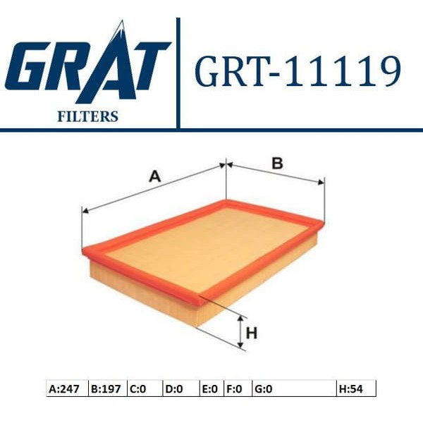 GRAT 11119 Hava Filtresi Laguna III 07- Latitude 11- 1.5 DCI 780 2.0 DCI M9R
