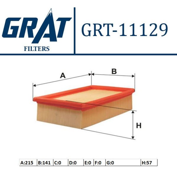 GRAT 11129 Hava Filtresi Laguna I 96-00 Safrane 96-00 2.0 16V 140Hp 