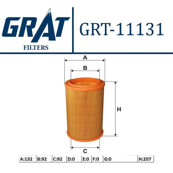 GRAT 11131 Hava Filtresi Laguna I 01- Espace 99-02 1.9 Dtı