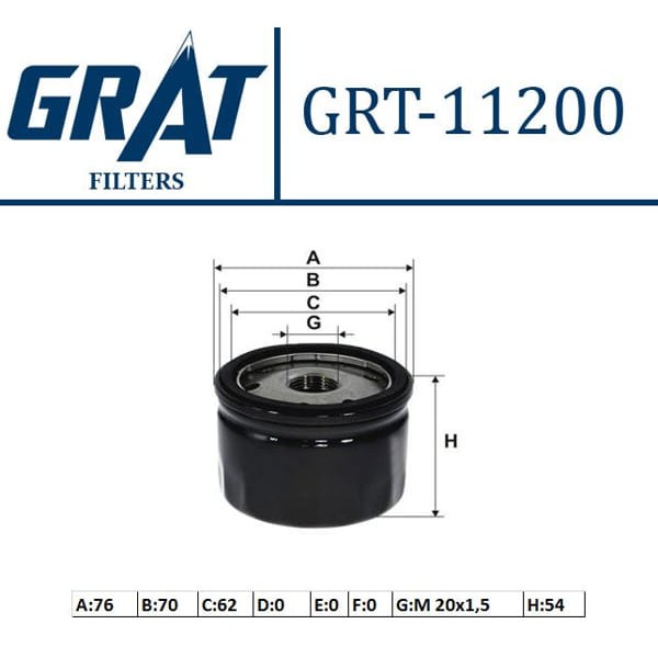 GRAT 11200 Yağ Filtresi R19 CLIO I II III Express Kangoo Megane I II Laguna I II Scenic Modus / Loga 
